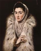 El Greco Lady in a fur wrap Spain oil painting artist